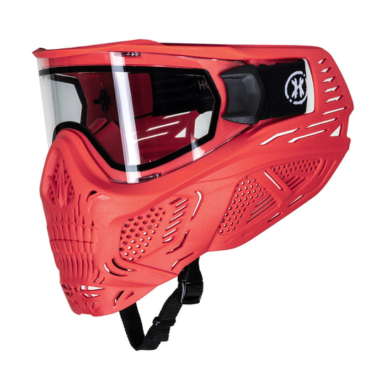 Hstl Skull Goggle - Red W/ Clear Lens | Paintball Goggle | Mask | Hk Army
