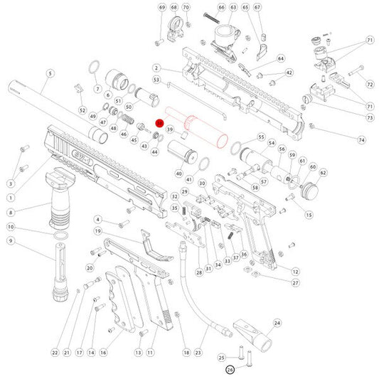 Marker Parts - SW-1 Part# 38 50 Cal Valve Tube