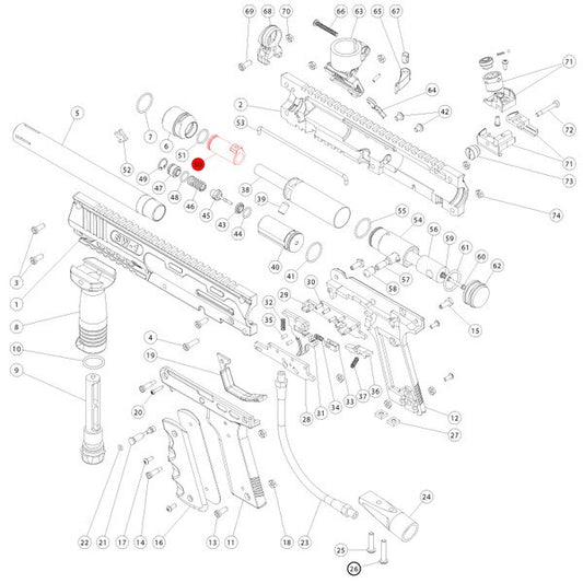 Marker Parts - SW-1 Part# 50 50 Cal Bolt