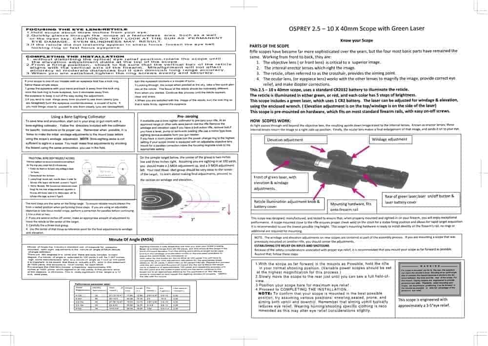 STANDARD 2.5-10X40MDG Scope | Osprey Scope