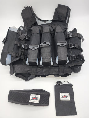 9 Pod Harness / Tactical Vest combo | w/ barrel Sleeve + Neck protector | Fully Adjustable Fit | Black