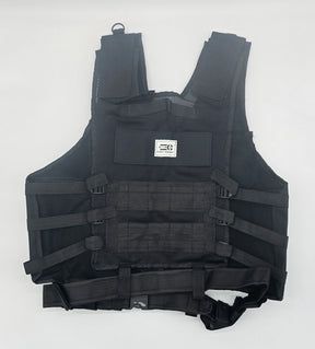 Tactical Airsoft Vest | w/ Pistol Holster | Fully Adjustable | Color: Black | East Coast