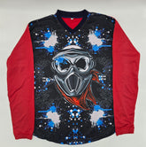 black & red with blue & white splat | Paintball Practice Jersey