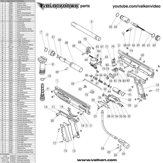 Marker Parts - SW-1 Part# 09 Foregrip Locking Stem