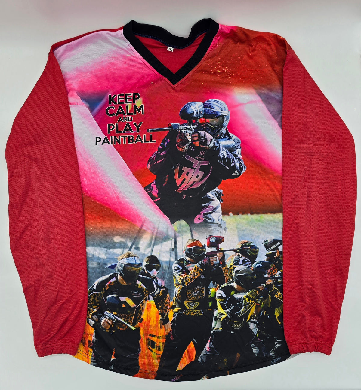 red (Keep Calm) 2 pic split | Paintball Practice Jersey