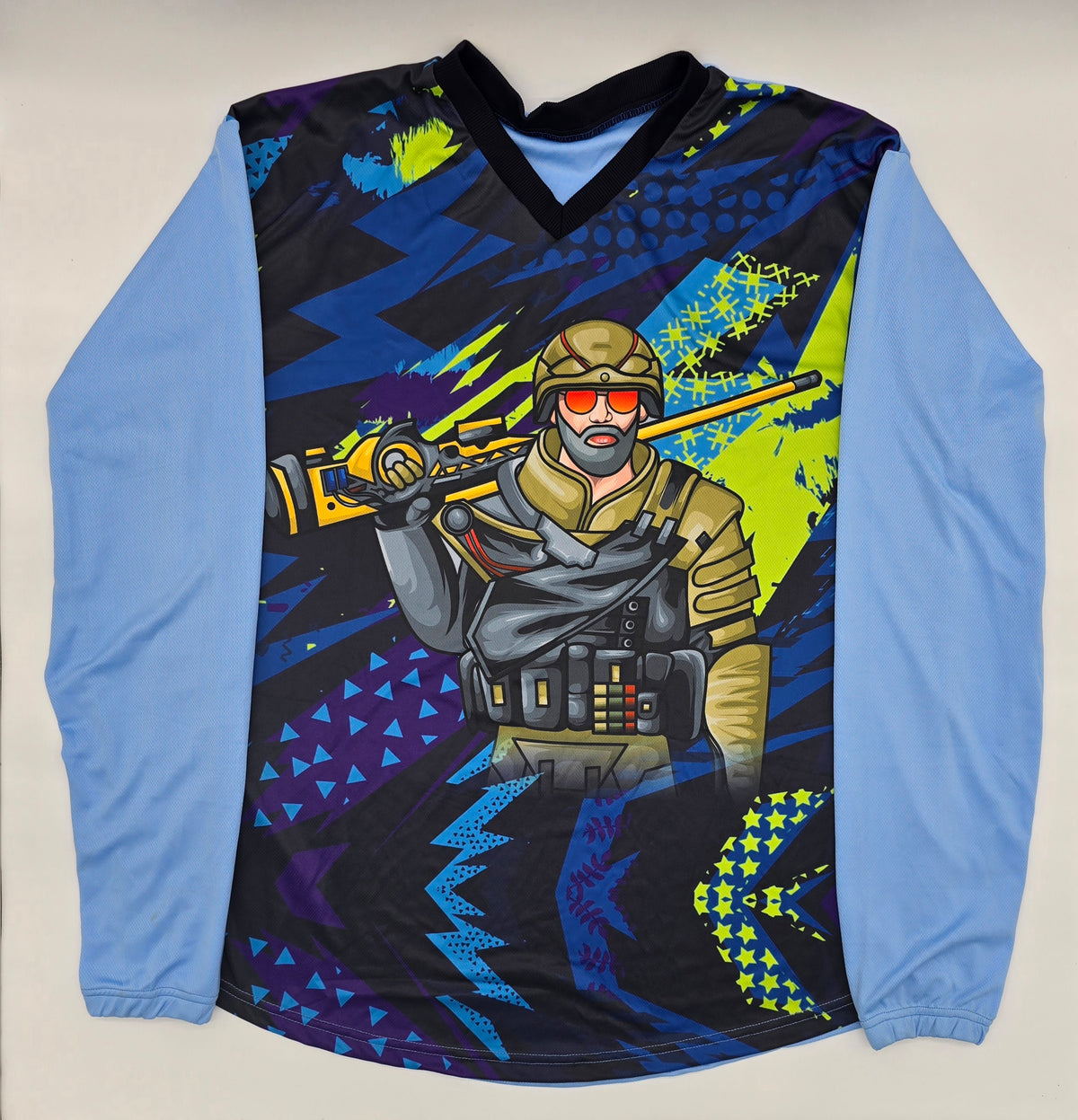 Baby Blue, Purple Army Dude | Paintball Practice Jersey