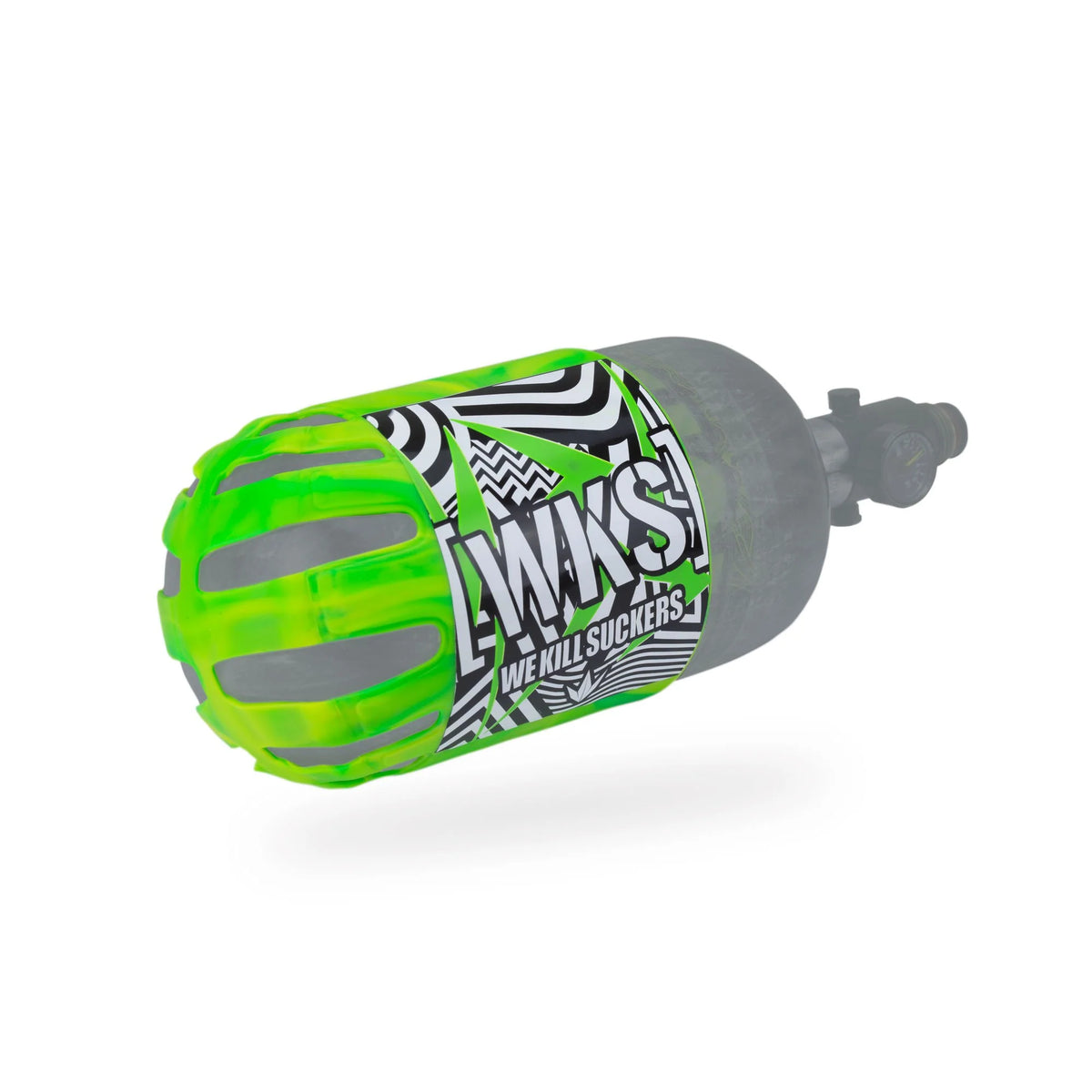 Bunkerkings - Knuckle Butt Paintball Air Tank Cover - WKS Shred - Lime