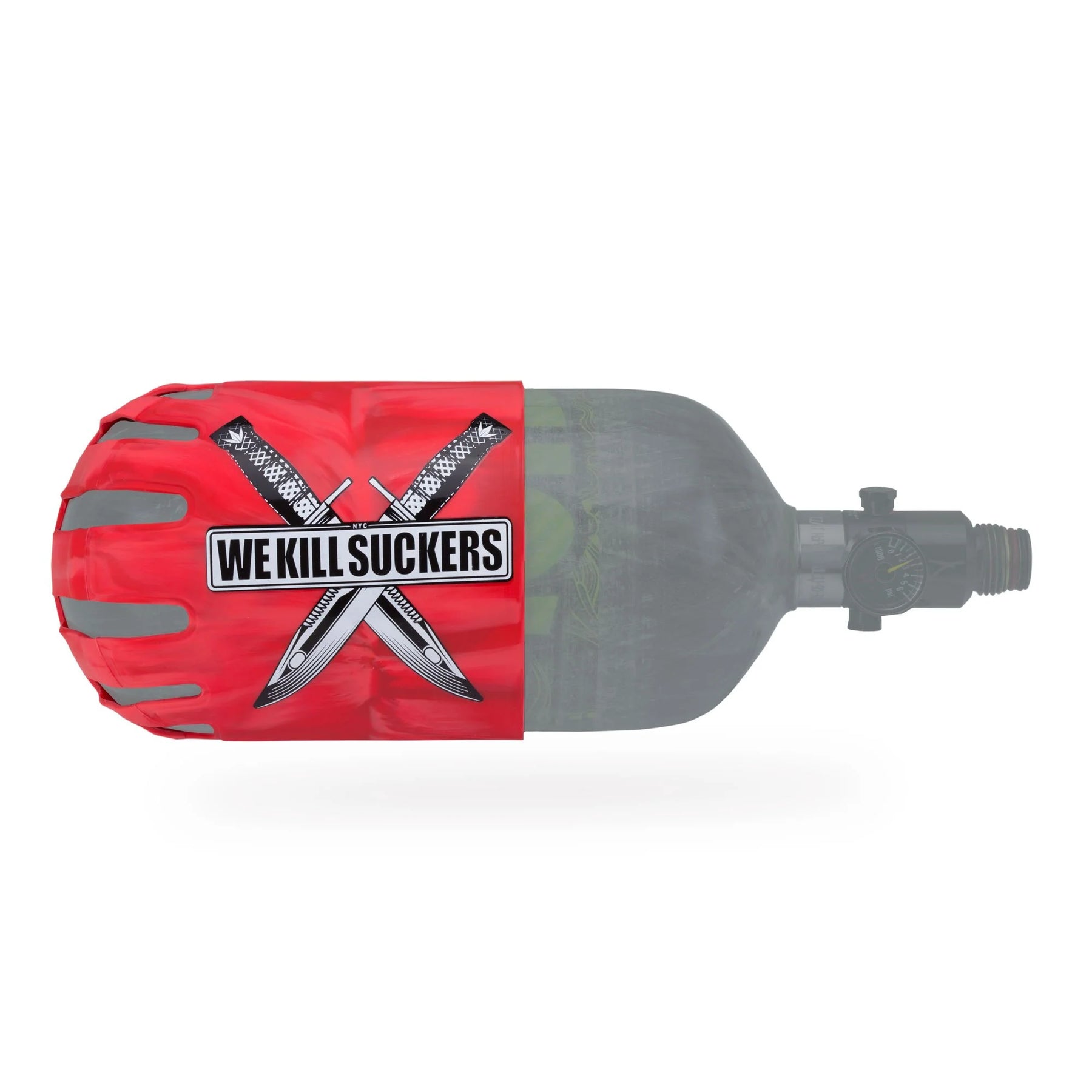 Bunkerkings - Knuckle Butt Paintball Air Tank Cover - WKS Knife - Red