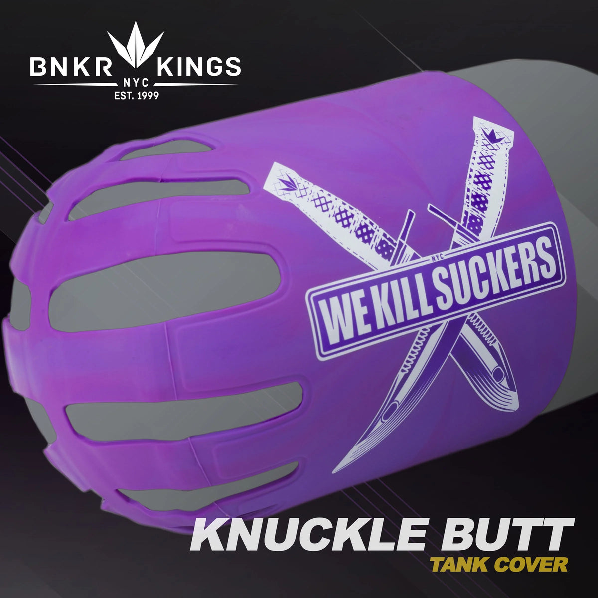 Bunkerkings - Knuckle Butt Paintball Air Tank Cover - WKS Knife - Purple