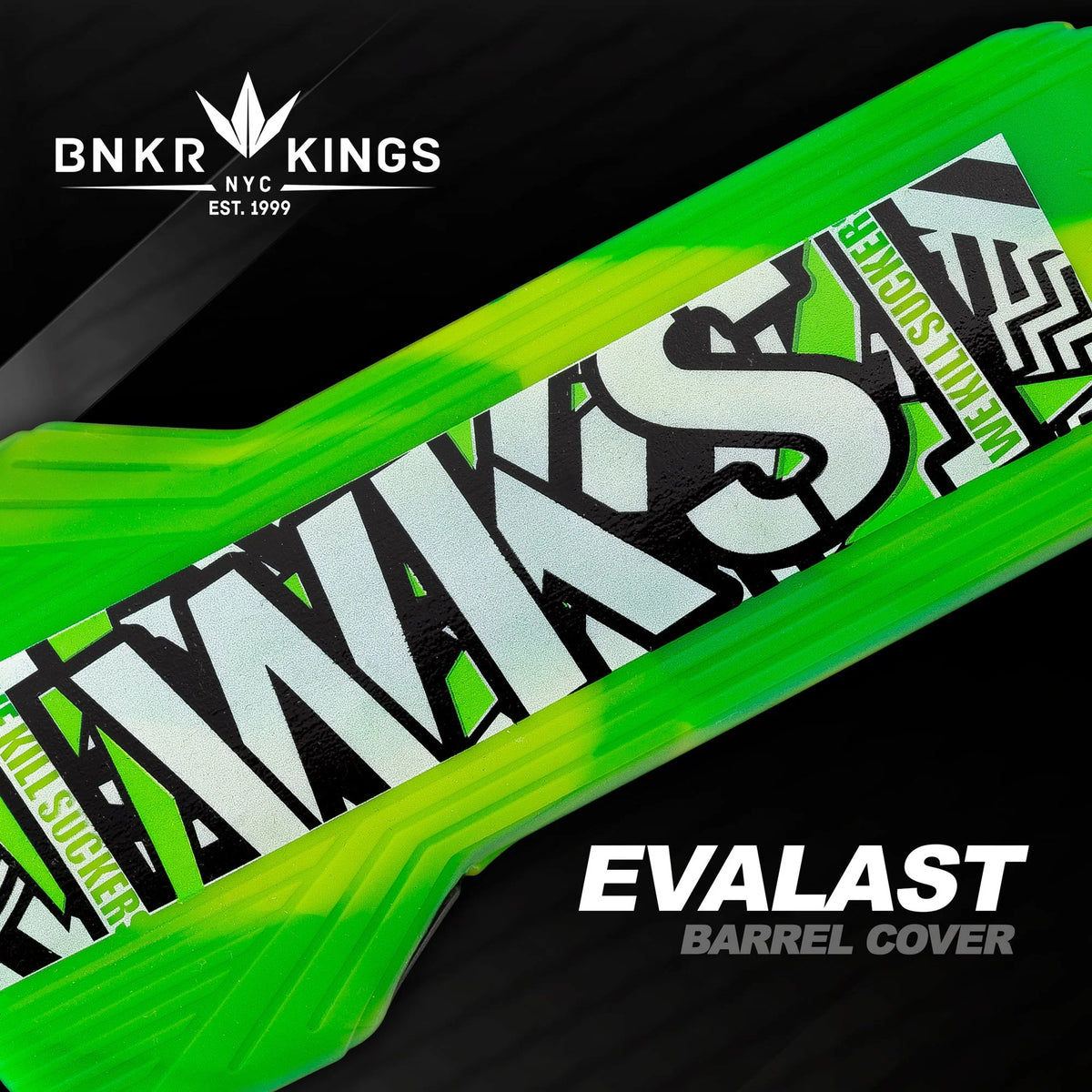Bunkerkings - Evalast Paintball Barrel Cover - Shred - Lime