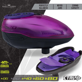 Bunkerkings CTRL2 Paintball Loader/Hopper - Crystal Purple/Black