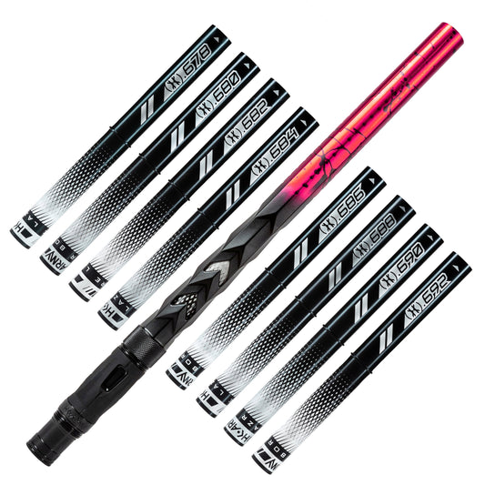 LAZR Elite Fossil Barrel Kit - 15' Red/Black Splash - Black Inserts- Cocker Threads