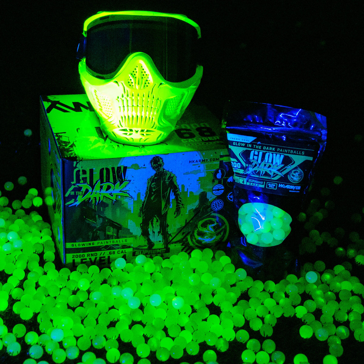 Paintballs | Glow In The Dark Fill | 500 Counts | 0.68 Cal | HK Army