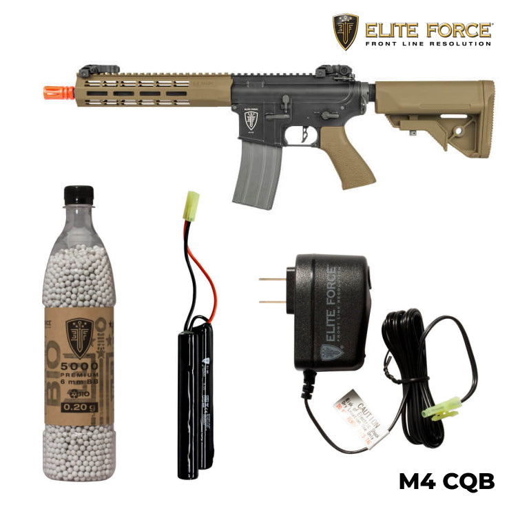 Elite Force M4 CQB-6mm | FDE | Airsoft Rifle Package