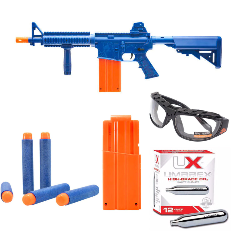 Rekt OpFour Co2 Powered Blue Foam Dart Rifle | Power Pack