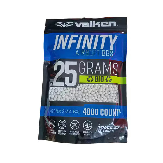 Valken Infinity 0.25g BIO 4,000 ct Airsoft BBs White