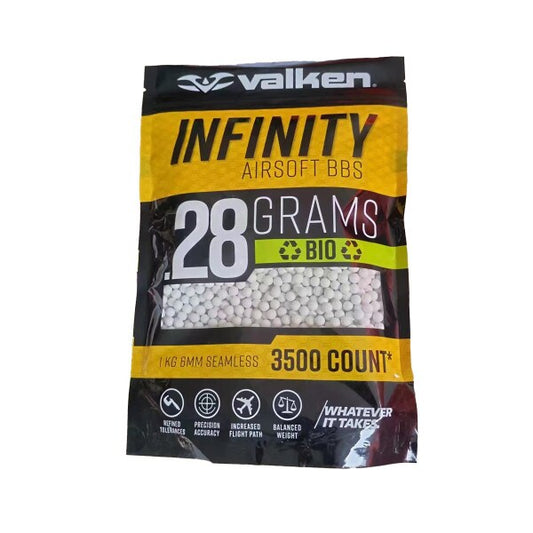 Valken Infinity 0.28g BIO 3,500 ct Airsoft BBs White