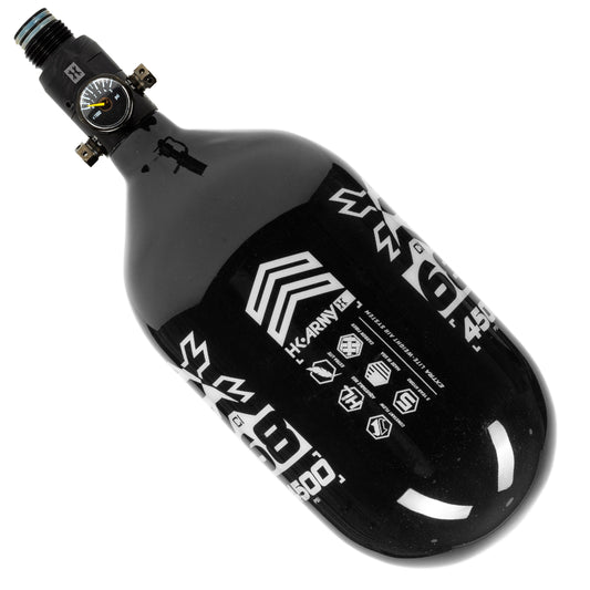 68ci / 4500Psi - Rush -  Extra Lite Carbon Fiber Tank - Standard Reg - Black/White