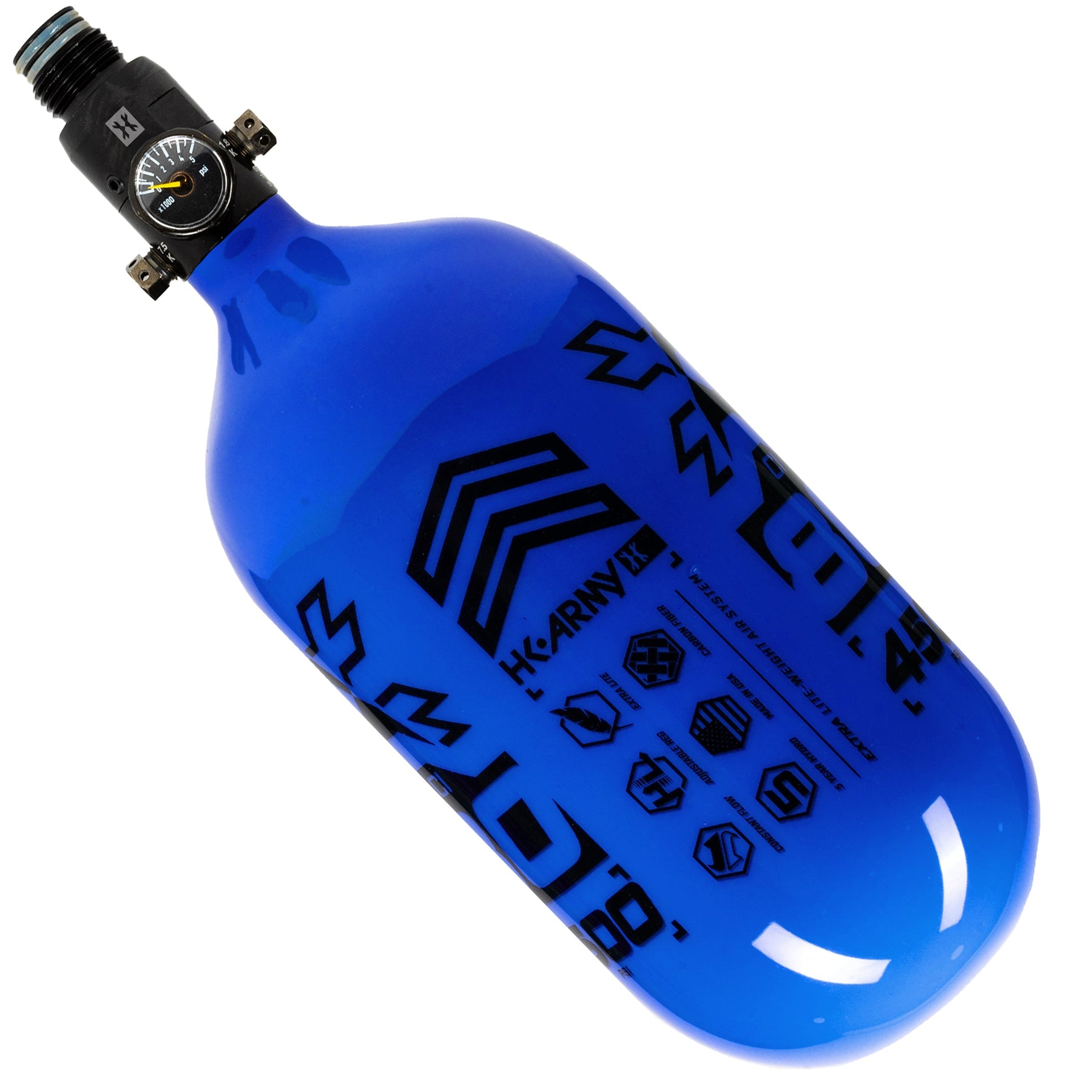 80ci / 4500Psi - Rush -  Extra Lite Carbon Fiber Tank - Standard Reg - Blue/Black