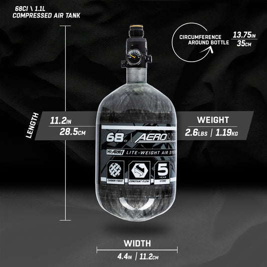 AeroLite Carbon Fiber Tank - 68ci / 4500psi  - Clear
