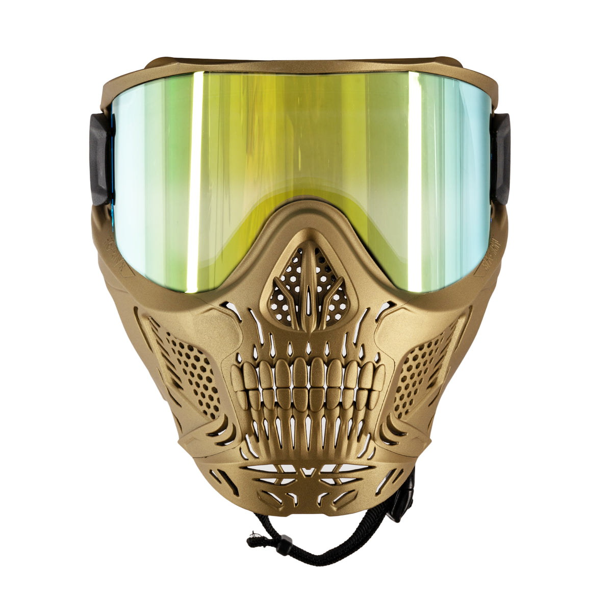 HSTL Skull Goggle "Metallic Gold" - W/ Gold Lens | Paintball Goggle | Mask | Hk Army