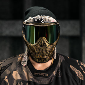 HSTL Skull Goggle "Machine Gold" W/ Gold Lens | Paintball Goggle | Mask | Hk Army