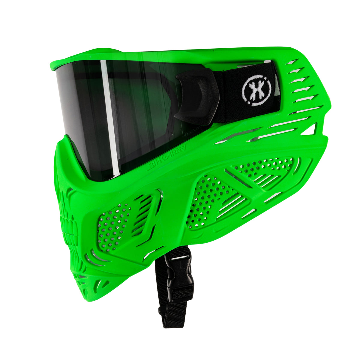 HSTL Skull Goggle "Neon Green" - W/ Smoke Lens | Paintball Goggle | Mask | Hk Army