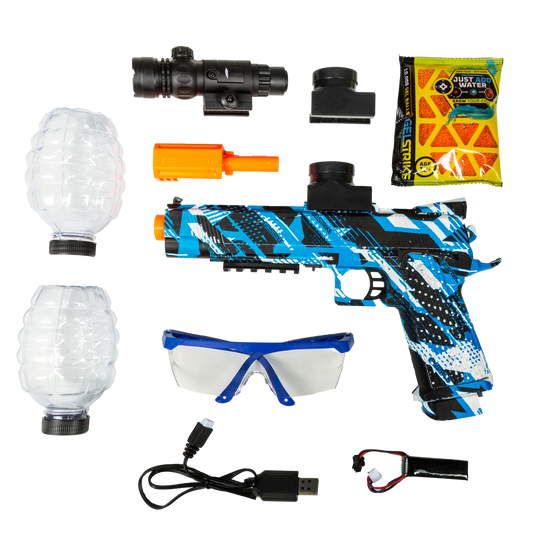 Gellyball Pistol with Laser | Rapid Gel Blaster Gelstrike | Color: Blue