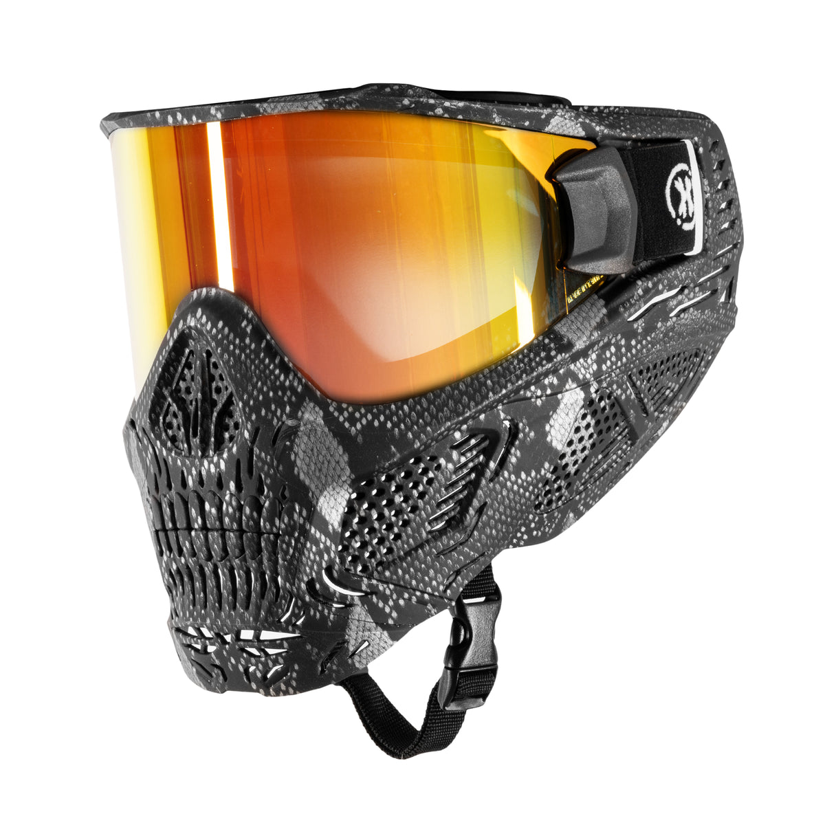 HSTL Skull Goggle "Snake Grey" W/ Fire Lens | Paintball Goggle | Mask | Hk Army