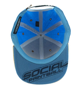 Snapback Hat, Baby Blue, Tobacco Suede Bill | Social Paintball | Headwear Hats