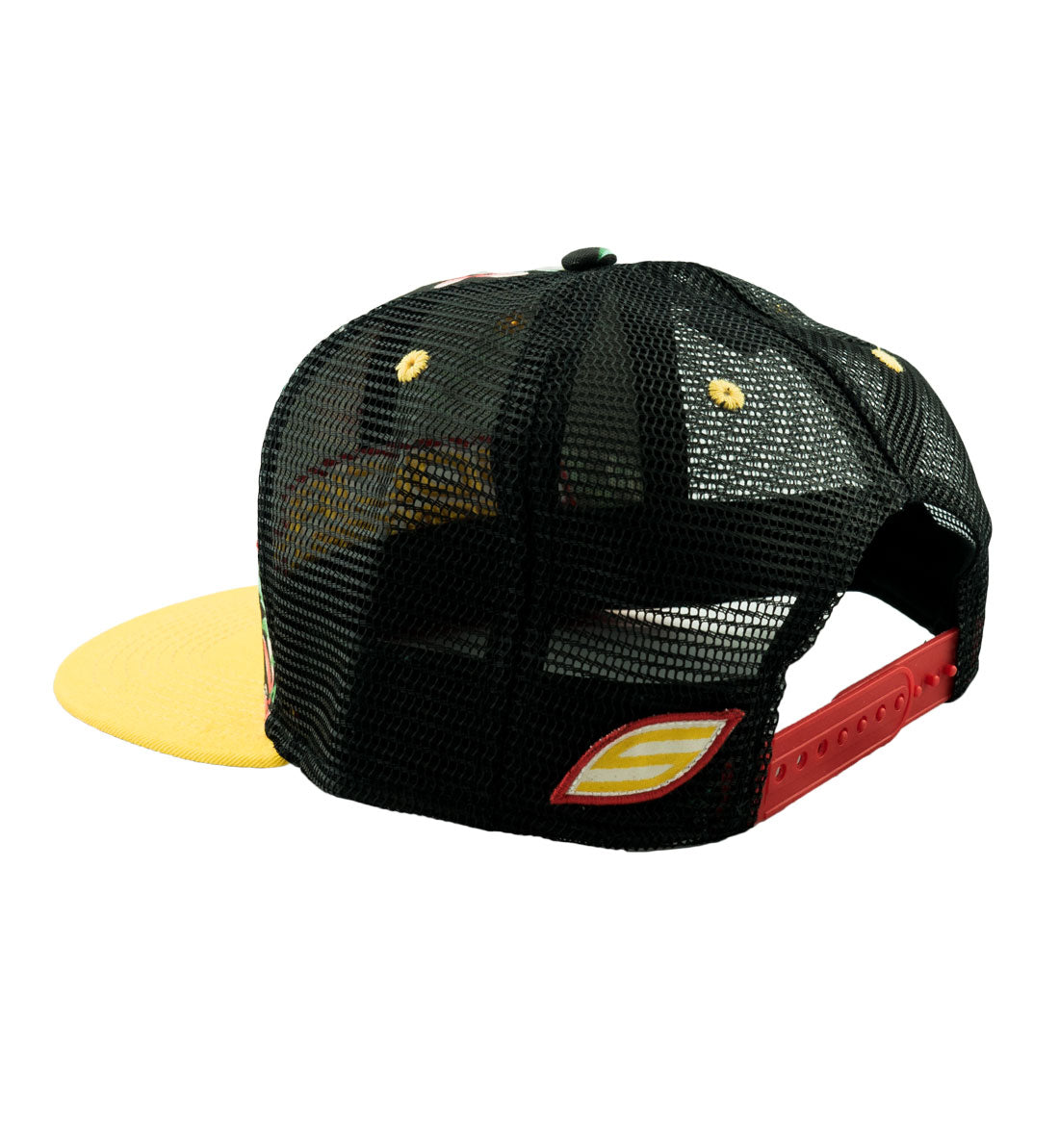 Snapback Hat, Black Hawaiian Yellow Bill Trucker | Social Paintball | Headwear Hats