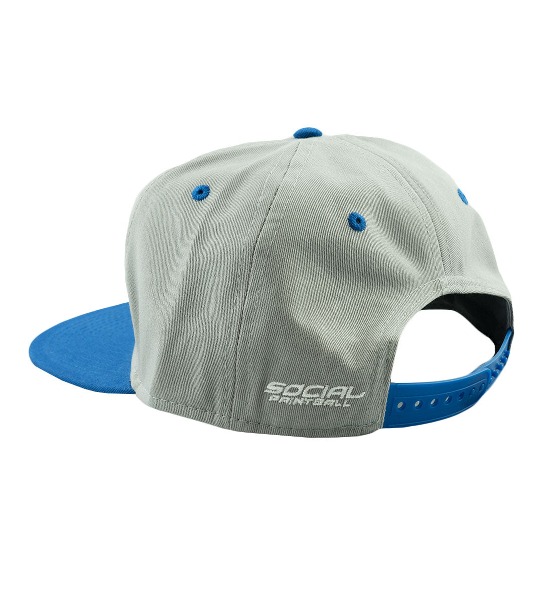 Snapback Hat, Gray, Royal Blue S | Social Paintball | Headwear Hats