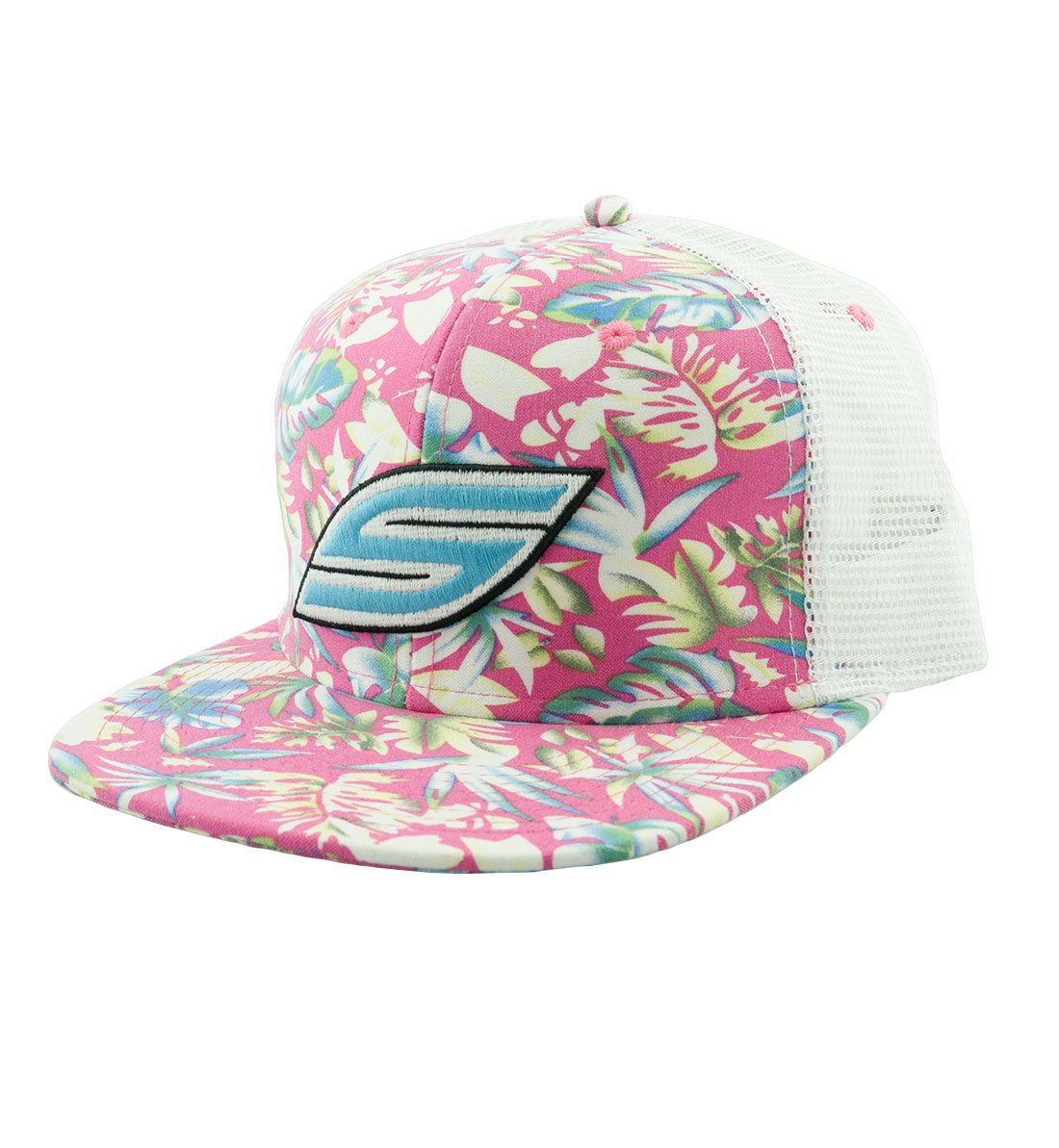 Snapback Hat, Pink Flower Trucker | Social Paintball | Headwear Hats