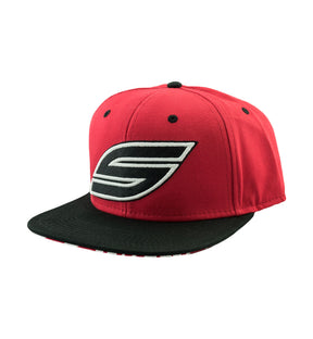 Snapback Hat, Red Black, Black S | Social Paintball | Headwear Hats