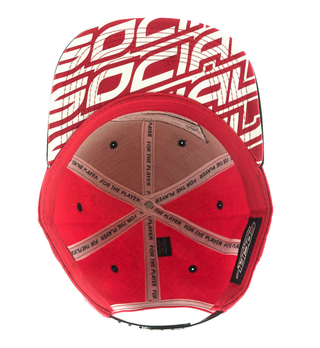 Snapback Hat, Red Black, Black S | Social Paintball | Headwear Hats