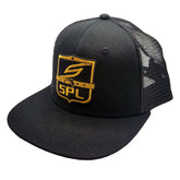 Snapback Hat, SPL League Shield Black Gold | Social Paintball | Headwear Hats