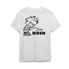 Calvin Peeing on Biden | Funny T-Shirt