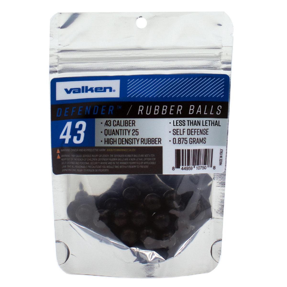 Shop Valken Rubber Balls | Defender .43 Caliber Hard  - 25Ct