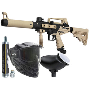 Tippmann Cronus Combat Power Pack - Raptor Mask/90G Co2/Loader/Cronus Tactical Marker | Paintball Gun, Goggle, Hopper Kit