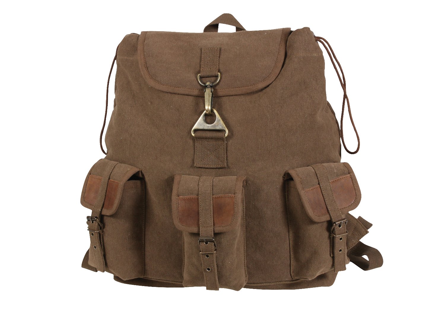 Rothco Vintage Canvas Wayfarer Backpack w/ Leather Accents Brown Rothco Vintage Canvas Wayfarer Backpack w/ Leather Accents Brown