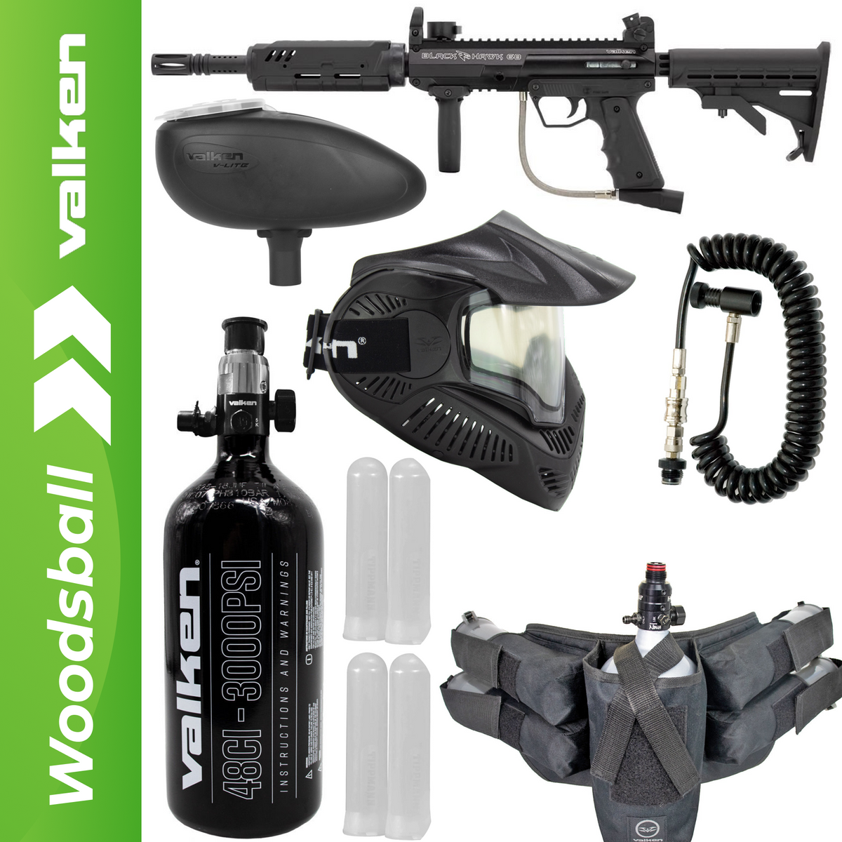 Valken Blackhawk Tango Rig Paintball Gun | Mechanical - Semi Automatic Paintball Marker Package