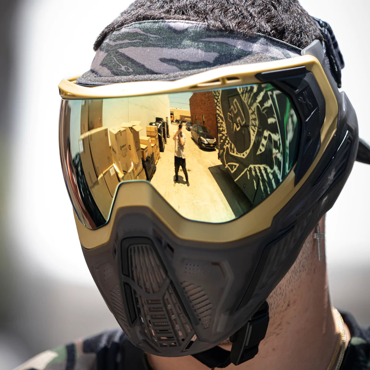 Slr Goggle - Alloy (Gold/Black/Smoke) Gold Lens | Paintball Goggle | Mask | Hk Army