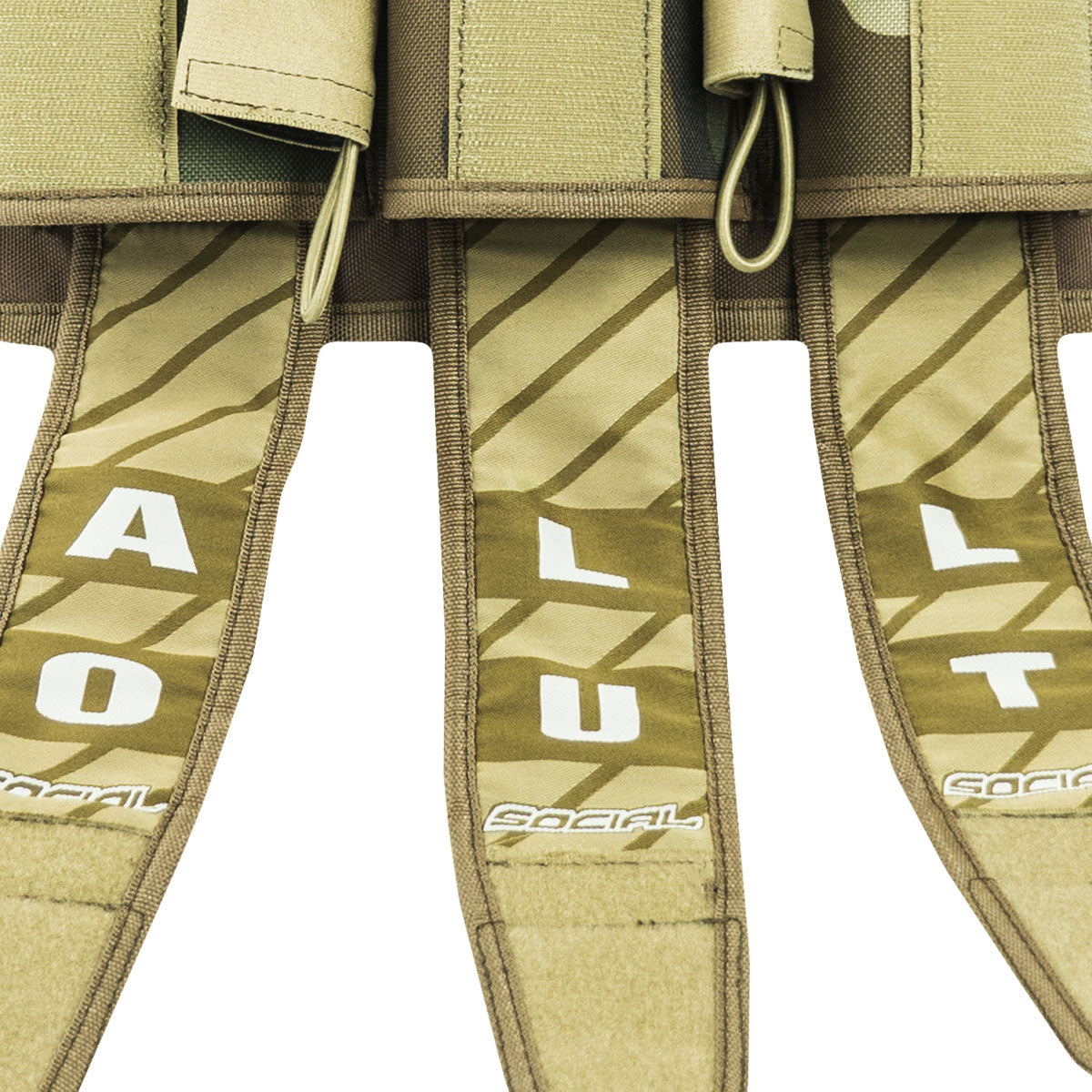 Grit Pod Pack Harness, 3+6, Coyote Tan Woodland Camo | Social Paintball Harness