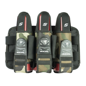 Grit Pod Pack Harness, 3+6 Woodland Camo | Social Paintball Harness