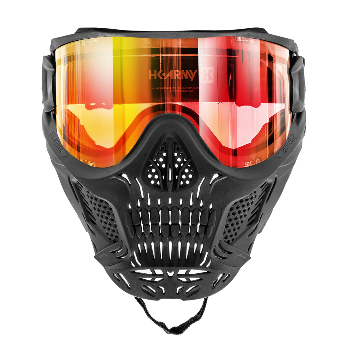 Hstl Skull Goggle "Death" - Black W/ Fire Lens | Paintball Goggle | Mask | Hk Army