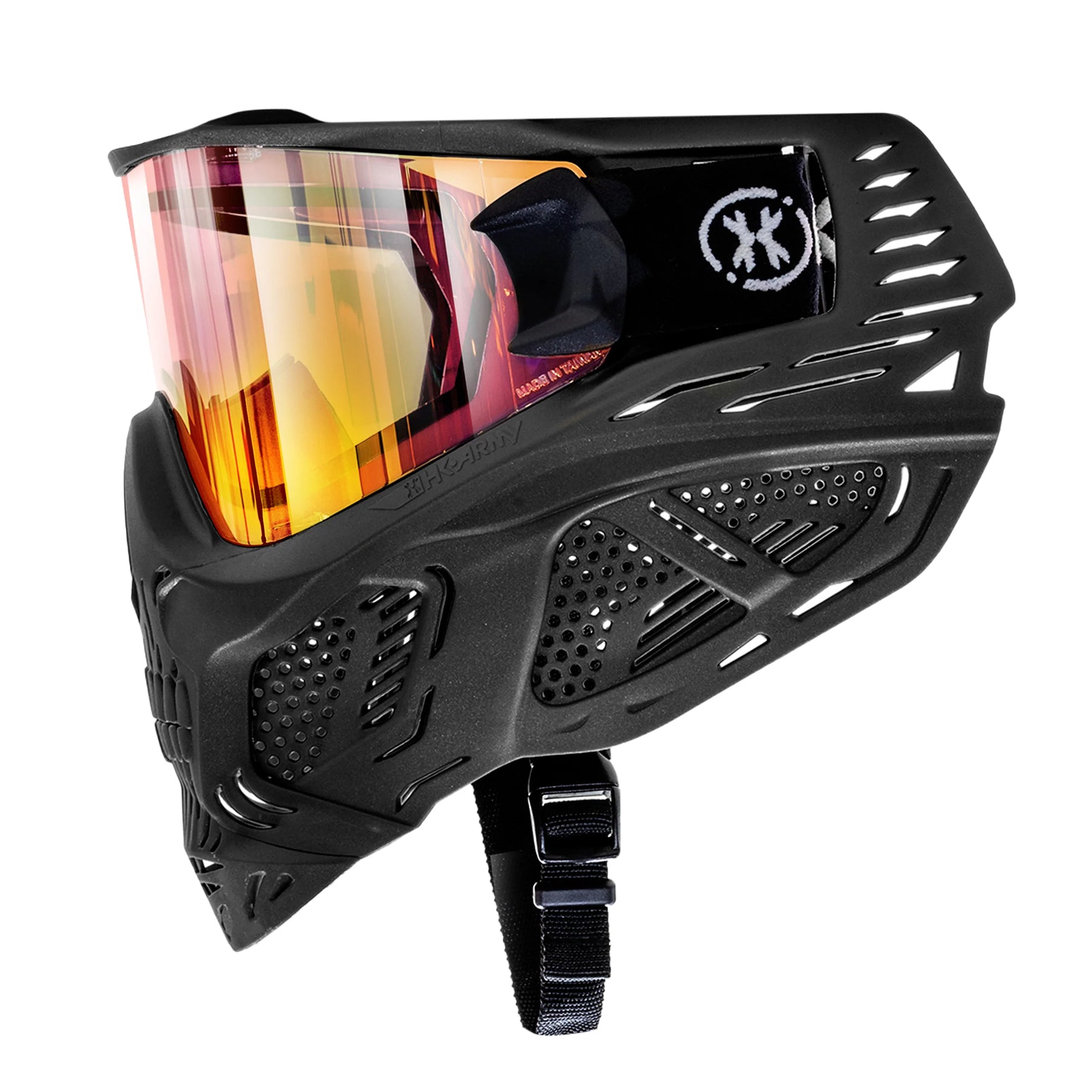 Hstl Skull Goggle "Death" - Black W/ Fire Lens | Paintball Goggle | Mask | Hk Army