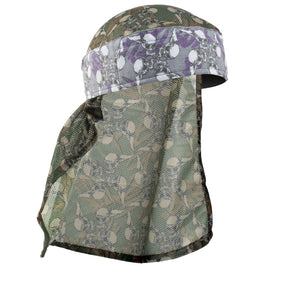 Hk Army Skulls - Hostilewear Headwrap - Purple Skulls / Forest Skull Mesh