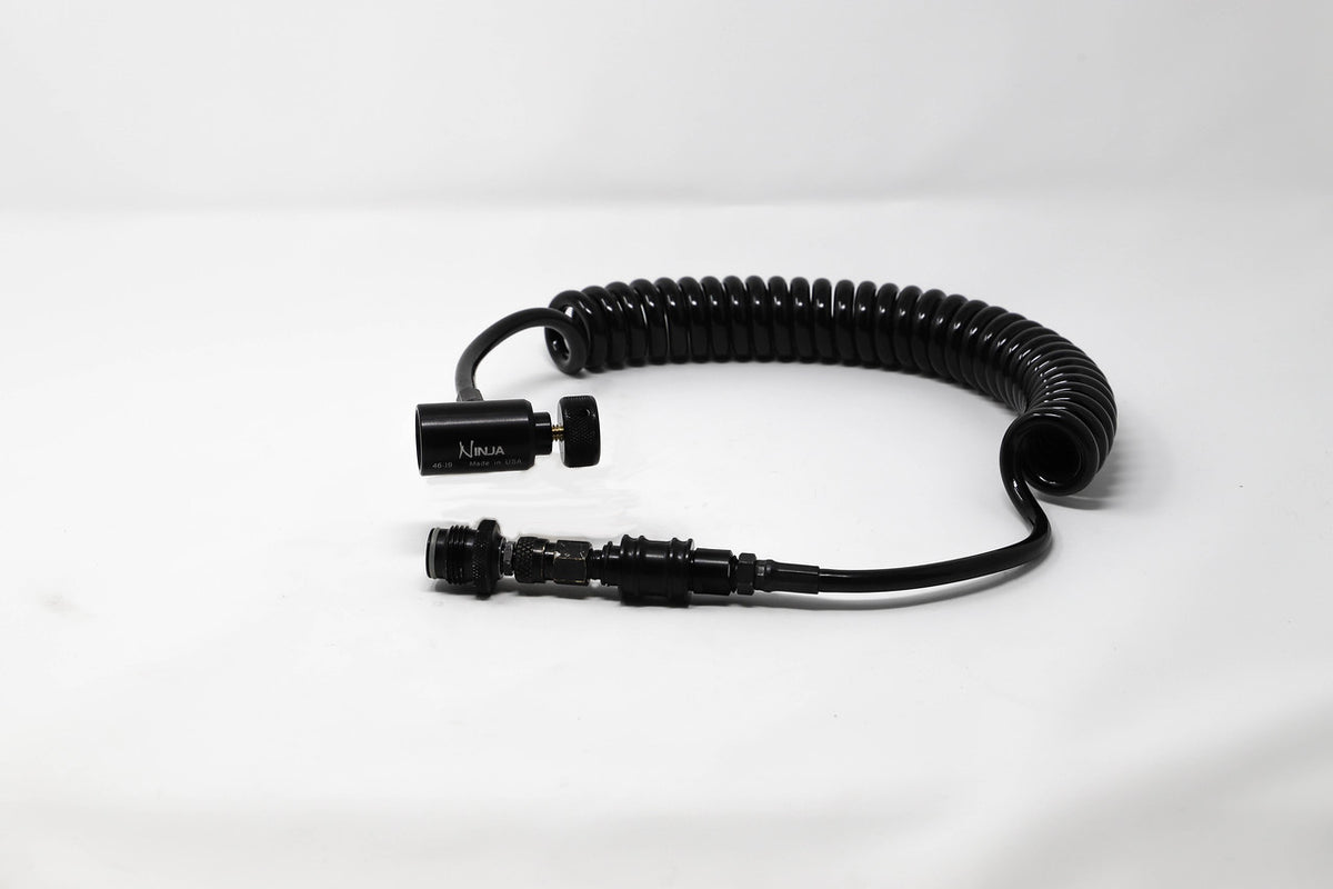 Air Coil Remote Hose Aluminium Air Coil Corrugated Connecting Hose  Paintball Remote Line with 3000psi Pressure Gauge