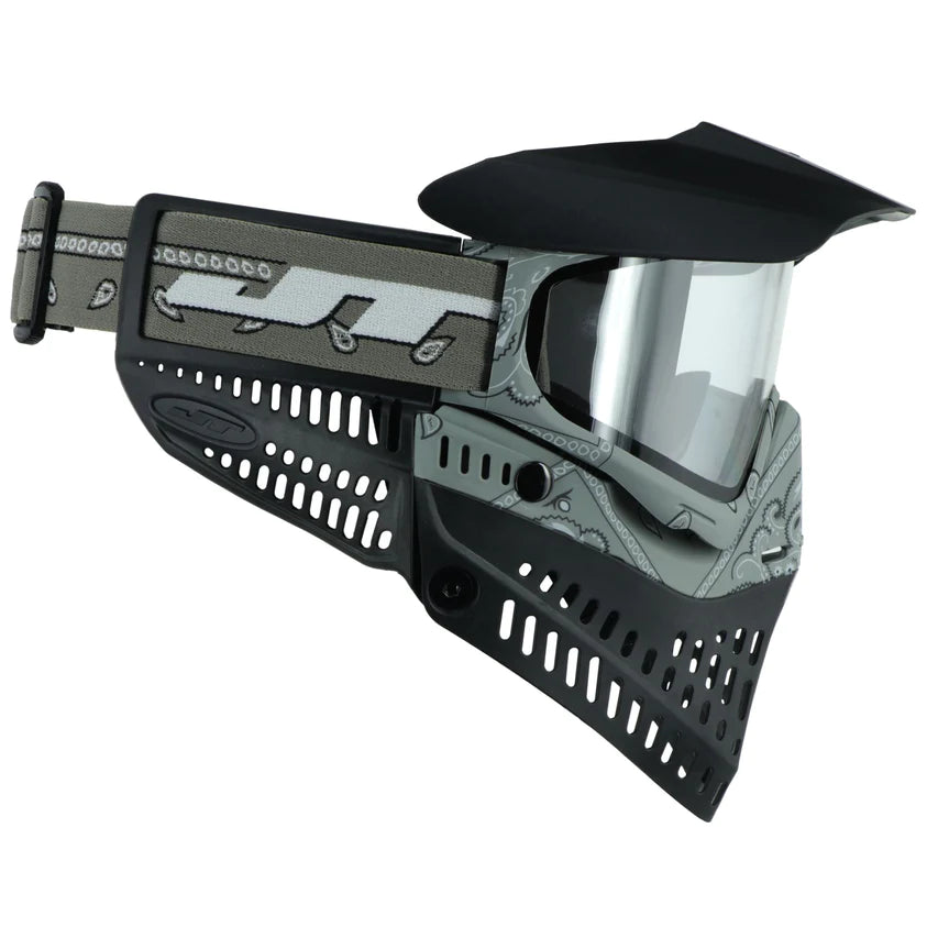 Jt Bandana Series Proflex Paintball Mask - Gray W/ Clear And Smoke Thermal Lens
