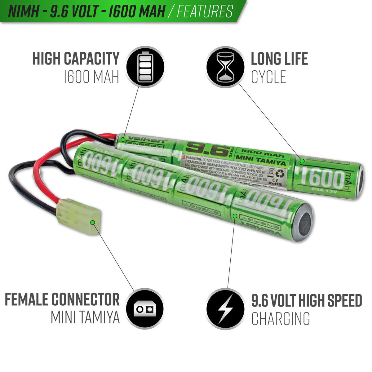 Chargeur Intelligent Tenergy Pour Batterie D'Airsoft NiMH 8.4V-9.6V